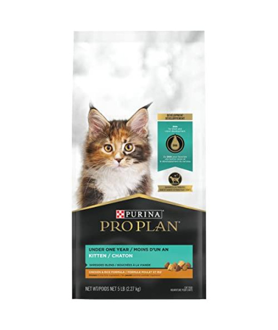 Purina Pro Plan With Probiotics, High Protein Dry Kitten Food, Shredded Blend Chicken & Rice Formula - 5 lb. Bag