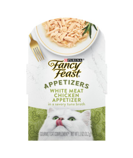 Purina Fancy Feast Appetizers Grain Free Wet Cat Food Complement White Meat Chicken Appetizer in a Savory Tuna Broth Cat Food Topper - 1.1 oz. Tray