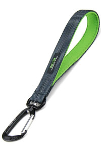 Mighty Paw Training Tab Dog Leash - Padded Handle - Strong Traffic Pet Lead - Carabiner Clip Included - Dog Leash Handle Only - Short Tab Lead - Clip Leash Handle - for All Dog Breeds - 10?(Grey)