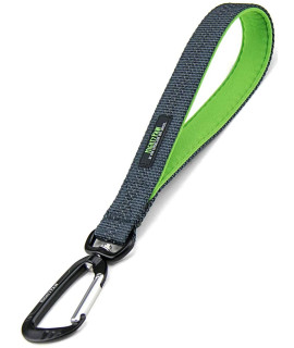Mighty Paw Training Tab Dog Leash - Padded Handle - Strong Traffic Pet Lead - Carabiner Clip Included - Dog Leash Handle Only - Short Tab Lead - Clip Leash Handle - for All Dog Breeds - 10?(Grey)