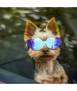 Enjoying Small Dog Sunglasses Dog Goggles Small Breed for UV Protection Snow-Proof Windproof Goggles with Flexible Straps for Puppy Cat - Blue