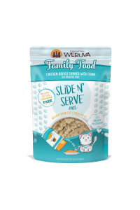 Weruva Slide N' Serve Pat Wet Cat Food, Family Food Chicken Breast Dinner With Tuna, 2.8Oz Pouch (Pack Of 12)