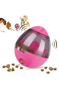 SWENTER Automatic Pet Slow Feeder Treat Ball, Cat Dog Toy for Pet Increases IQ Interactive, Adjustable Dog Treat Dog Ball Dispensing Dog Toys(Rose)