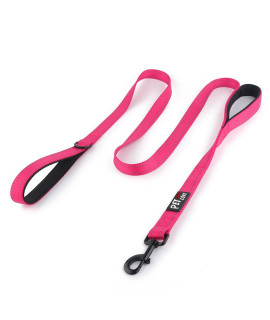 Pioneer Petcore? Dog Leash 6ft long,Traffic Padded Two Handle,Heavy Duty,Reflective Double Handles Lead for Control Safety Training,Leashes for Large Dogs or Medium Dogs,Dual Handles Leads(Pink)