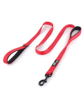 Plutus Pet Double Handle Dog Leash 6ft,Traffic Padded Two Handle,Heavy Duty,Reflective Dual Handle Dog Leash for Control Safety Training, Red Leash for Large or Medium Dogs,2 Handle Leads(Red)