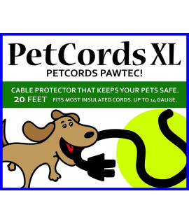 PetCords Dog and Cat Cord Pet Protector 20 FT, Protects Your Pets from Chewing Through Insulated Cables up to 20 FT, Pet and Critter Safety Device, Unscented, Made and Designed in The USA