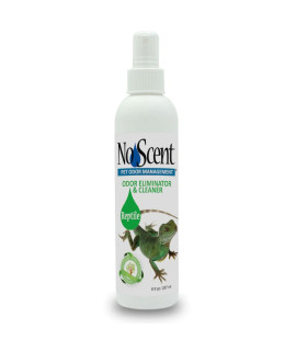 No Scent Reptile Tank Cleaner Spray & Pet Odor Management for Bearded Dragon, Turtle, Lizard Terrarium Freshener (8 Fl Oz / 237 mL)