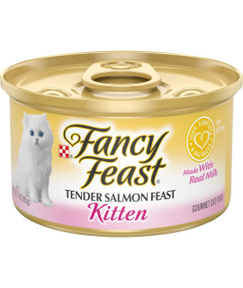 Purina Fancy Feast Grain Free Pate Wet Kitten Food, Tender Salmon Feast - 3 oz. Can