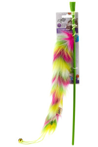 ALL FOR PAWS Furry Ball Long Fluff Wand cat Toy, Pink, 17 kg