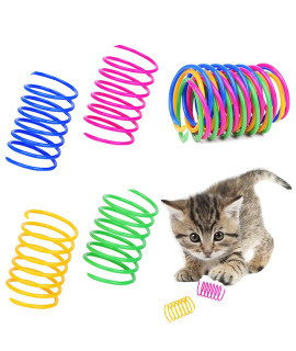 ISMARTEN Cat Spring Toys Pet Wide Plastic Colorful Springs Cat Toys for Cat Kitten Pets (Random Color) (10pcs)