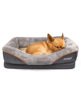 JOYELF Medium Memory Foam Dog Bed, Orthopedic Dog Bed & Sofa with Removable Washable cover and Squeaker Toys as gift