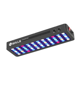 WILLS Aquarium Light, Dimmable Full Spectrum Fish Tank Light with 3 Dimming Modes & 55 Premium SMD Chips, 165W LED Aquarium Plant Light for Saltwater Freshwater Coral Reef (21.3x6.7x2.4)