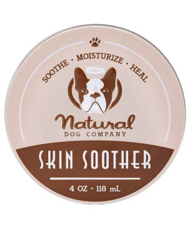 Natural Dog Company Skin Soother, 4 oz Tin, Allergy and Itch Relief for Dogs, Dog Moisturizer for Dry Skin, Dog Lotion, Ultimate Healing Balm, Dog Rash Cream