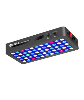 WILLS Aquarium Light, Dimmable Full Spectrum Fish Tank Light with 3 Dimming Modes & 55 Premium SMD Chips, 165W LED Aquarium Plant Light for Saltwater Freshwater Coral Reef (15.7x8.3x2.4)