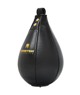 Meister SpeedKills Leather Speed Bag w Lightweight Latex Bladder - Black - Large (105 x 7)