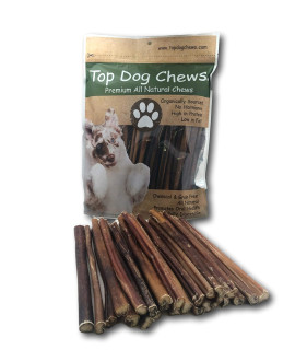 Top Dog Chews- 12 Inch Odor-Free Bully Sticks, 100% Natural Angus Beef, Free Range, Grass Fed, High Protein, Supports Dental Health & Easily Digestible, Thick Dog Treat, Medium & Large Dogs, 24 Pack