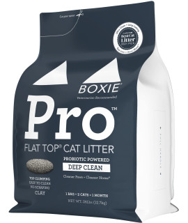 Boxiecat Pro Deep Clean, Scent Free, Probiotic Clumping Cat Litter - Clay Formula - Cleaner Home - Ultra Clean Litter Box, Probiotic Powered Odor Control, Hard Clumping Litter, 99.9% Dust Free
