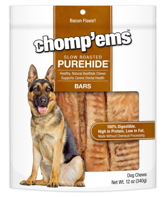 CHOMP 'EMS Ruffin' It 21013 Purehide Dog Chew, Size 12