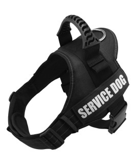 Fairwin Service Dog Vest-No-Pull Dog Harness with Handle Adjustable Reflective Patches in Training Vest Harness for Small Medium Large Breed Outdoor Walking