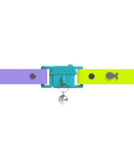 Kittyrama Tahiti Cat Collar with Bell. Cat Friendly Award Winner. Approved by Vets and Cat Experts. Breakaway Cat Collars Quick Release. Kitten Collar. Won't Rub Fur. Lightweight, Soft & Comfy
