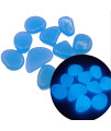 Glow in The Dark Pebbles for Outdoor Decor, Garden Lawn Yard, Aquarium, Walkway, Fish Tank, Pathway, Powered by Light or Solar-Recharge Repeatedly, Luminous Pebbles (Blue-200)