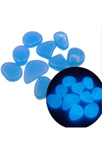Glow in The Dark Pebbles for Outdoor Decor, Garden Lawn Yard, Aquarium, Walkway, Fish Tank, Pathway, Powered by Light or Solar-Recharge Repeatedly, Luminous Pebbles (Blue-200)