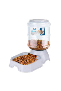Automatic Cat Feeder and Water Dispenser for Dogs, 1 Gallon x 2 Gravity Feed Water Bowl for Cats Max 30lbs Self Filling Auto Pet Waterer Replenish Opening with Firm Lock