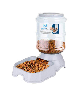 Automatic Cat Feeder and Water Dispenser for Dogs, 1 Gallon x 2 Gravity Feed Water Bowl for Cats Max 30lbs Self Filling Auto Pet Waterer Replenish Opening with Firm Lock