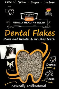QCHEFS Dental Flakes for Dogs - One Month Supply* - Food Topper - After Meal Licking Treat, Oral Health Snack with Amino Acids.