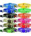 GAMUDA Cat Collars Breakaway Reflective, Super Soft Nylon Kitten Collars, Colorful Buckle, Adjustable Safety, Protect You Cat with Relective Footprint Design and Bell - Set of 12 (7-10)