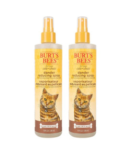 Burt's Bees for Pets Cat Natural Dander Reducing Spray with Colloidal Oat Flour & Aloe Vera Cat Dander Spray, Cruelty Free, Sulfate & Paraben Free, pH Balanced for Cats - Made in USA, 10 oz, 2 Pack