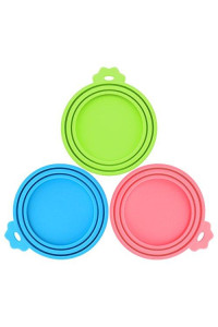 Pet Food Can Covers-Comtim 3 Pack Silicone Can Lids Caps for Dog Cat Wet Food,Universal Size Fit Most Standard Size Canned Dog and Cat Food