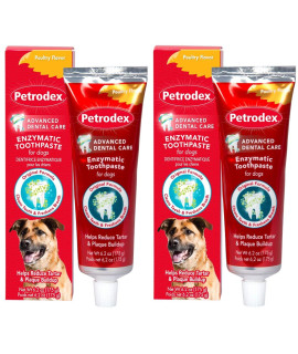 Petrodex Enzymatic Toothpaste for Dogs, Helps Reduce Tartar and Plaque Buildup, Poultry Flavor, 2 Pack