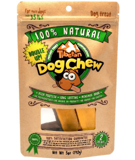 Tibetan Dog Chew Yak Cheese Sticks - Natural Handmade Treats for Medium Dogs, Long-Lasting, Easy to Digest with No Additives, Rawhide, Grains, or Gluten, Perfect for Aggressive Chewers, 2 Chews