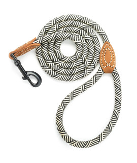 Mile High Life Mountain Climbing Dog Rope Leash with Heavy Duty Metal Sturdy Clasp Genuine Leather Tailored Connection with Strong Stitches (White, 72 Inch (Pack of 1))
