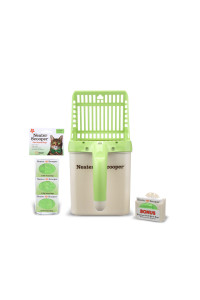 Neater Pet Brands - Neater Scooper Cat Litter Sifter - Includes 60 Refill Bags - Mess Free Cat Litter Scoop to Bag Waste Bin System with Extra Waste Bags (Green)