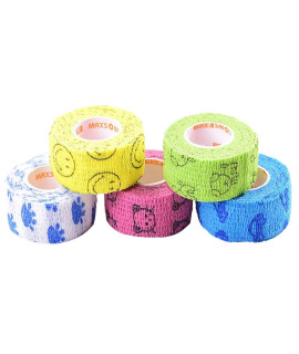 Stmandy Vet Wrap Bulk, Bandage Wrap Vet Tape 1 Inch,Waterproof Self Adherent for The People or The pet(cat, Dog, Horse and so one) who was injure or Have Wounds (Cartoon)