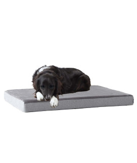 Barkbox Memory Foam Platform Dog Bed Plush Mattress for Orthopedic Joint Relief (Large, Grey)