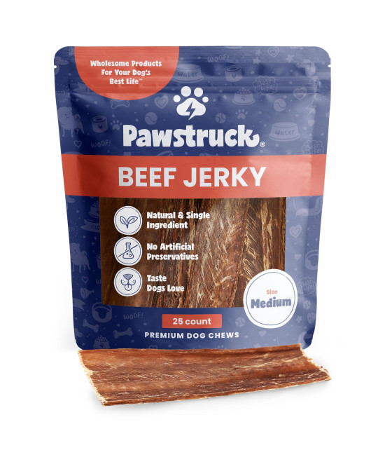 Pawstruck Joint Health Dog Treat Chews Beef Jerky, 4-6, 25 Pack, Gourmet, Naturally Rich in Glucosamine & Chondroitin, Promotes Healthy Joints & Tissue Growth, Packaging May Vary
