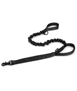JiePai Tactical Dog Training Bungee Leash Military Dog Leash Quick Release Elastic Leads Rope with 2 Control Handle,4ft for Medium Large Dogs