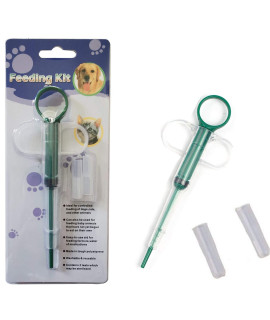 LIYU Dogs and Cats Medicine Feeder (2 Pack) Pet is Given Medicines Medical Feeding Tool Silicone Syringes Super Durable and Reusable Extremely Convenient - Green