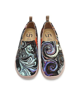 UIN Womens StarryANight Painted canvas Slip-On Shoes Fashion Ladies Travel Shoes Black (65)