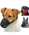 CollarDirect 2-PCs Set Dog Muzzles - Adjustable Soft Breathable Nylon Dog Mouth Guard Cover for Small, Medium and Large Dogs, Anti Chewing, Barking & Biting (1Black & 1Red; S)