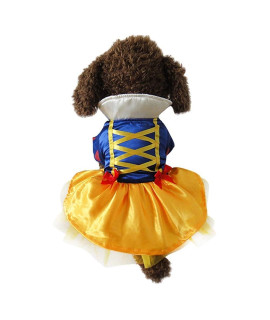Snow Dog Costume - Christmas Princess Puppy Dress, Snow Pet Apparel for Party Christmas Halloween Special Events Costume