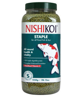 Nishikoi Staple complete Food for Koi and Pond Fish - Small Pellets - 1250g