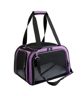 X-ZONE PET Soft Pet Carrier, Dog Travel Bag Portable Foldable Airline Approved Cat Carrying Bag with Shoulder Strap, 3 Sides Open Mesh Breathable Dog Carrier with Storage Pocket