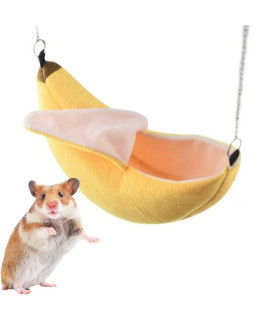 iSmarten Banana Hamster Bed House Hammock Small Animal Warm Bed House Cage Nest Hamster Accessories for Sugar Glider Hamster Small Bird Pet