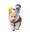 Cowboy Rider Dog Costume for Dogs Outfit Knight Style with Doll and Hat Pet Costume (L)