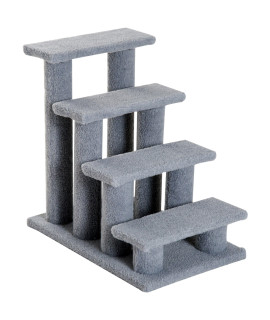PawHut 25 4-Step Multi-Level Carpeted Cat Scratching Post Pet Stairs - Grey