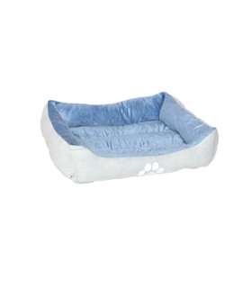 long rich HCT-REC-007 Rectangle Reversible Pet Bed, by Happycare Textiles, Blue,25 x 21 inches